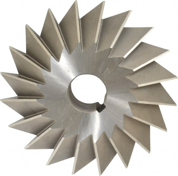 Made in USA - 6° 6" Cut Diam, 1-1/2" Cut Width, 1-1/4" Arbor, High Speed Steel Double-Angle Cutter - Exact Industrial Supply