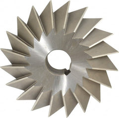 Made in USA - 6° 6" Cut Diam, 1-1/2" Cut Width, 1-1/4" Arbor, High Speed Steel Double-Angle Cutter - Exact Industrial Supply