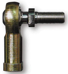 Alinabal - 0.19" ID, 5/16" Max OD, 1,200 Lb Max Static Cap, Spherical Rod End - 10-32 LH, 5/16" Shank Diam, 9/16" Shank Length, Steel with Molded Nyloy Raceway - Exact Industrial Supply