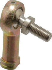 Alinabal - 1/4" ID, 3/4" Max OD, 1,650 Lb Max Static Cap, Spherical Rod End - 1/4-28 LH, 3/8" Shank Diam, 3/4" Shank Length, Steel with Molded Nyloy Raceway - Exact Industrial Supply