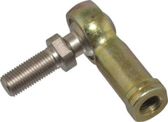 Alinabal - 3/8" ID, 1" Max OD, 3,250 Lb Max Static Cap, Spherical Rod End - 3/8-24 LH, 9/16" Shank Diam, 15/16" Shank Length, Steel with Molded Nyloy Raceway - Exact Industrial Supply