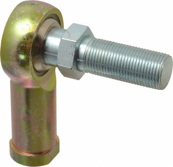 Alinabal - 3/4" ID, 1-3/4" Max OD, 9,000 Lb Max Static Cap, Spherical Rod End - 3/4-16 RH, 1" Shank Diam, 1-3/4" Shank Length, Steel with Molded Nyloy Raceway - Exact Industrial Supply