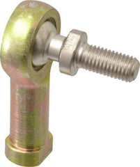 Alinabal - 1/4" ID, 3/4" Max OD, 1,650 Lb Max Static Cap, Spherical Rod End - 1/4-28 RH, 3/8" Shank Diam, 3/4" Shank Length, Steel with Molded Nyloy Raceway - Exact Industrial Supply