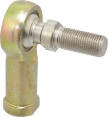 Alinabal - 1/2" ID, 1.3333" Max OD, 6,400 Lb Max Static Cap, Spherical Rod End - 1/2-20 RH, 3/4" Shank Diam, 1-3/16" Shank Length, Steel with Molded Nyloy Raceway - Exact Industrial Supply