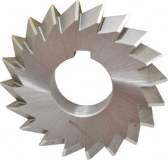 Made in USA - 2-3/4° 2-3/4" Cut Diam, 1/2" Cut Width, 1" Arbor, High Speed Steel Double-Angle Cutter - Exact Industrial Supply