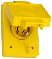 Value Collection - 250 VAC, 20 Amp, L2-20R NEMA, Ungrounded Receptacle - 2 Poles, 2 Wire, Female End, Yellow - Exact Industrial Supply