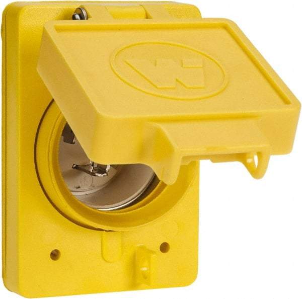Value Collection - 125 VAC, 20 Amp, L5-20P NEMA, Ungrounded Receptacle - 2 Poles, 3 Wire, Male End, Yellow - Exact Industrial Supply