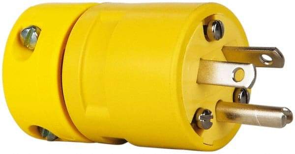 Value Collection - 277 VAC, 15 Amp, L7-15 NEMA, Straight, Ungrounded, Industrial Grade Connector - 2 Pole, 3 Wire, Rubber, Yellow - Exact Industrial Supply