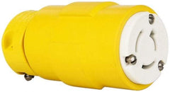 Value Collection - 125/250 VAC, 20 Amp, NonNEMA, Straight, Ungrounded, Industrial Grade Connector - 3 Pole, 3 Wire, 1 Phase, Rubber, Yellow - Exact Industrial Supply