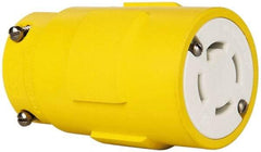 Value Collection - 125/250 VAC, 30 Amp, NonNEMA, Straight, Ungrounded, Industrial Grade Connector - 4 Pole, 4 Wire, 1 Phase, Rubber, Yellow - Exact Industrial Supply