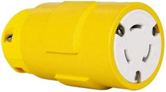 Value Collection - 125 VAC, 20 Amp, L5-20 NEMA, Straight, Ungrounded, Industrial Grade Connector - 2 Pole, 3 Wire, 1 Phase, Rubber, Yellow - Exact Industrial Supply