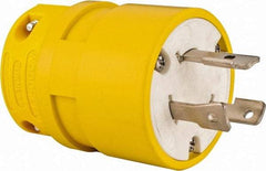 Value Collection - 277 VAC, 30 Amp, L7-30 NEMA, Straight, Ungrounded, Industrial Grade Plug - 2 Pole, 3 Wire, 1 Phase, Rubber, Yellow - Exact Industrial Supply