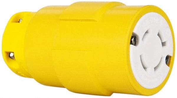 Value Collection - 480 VAC, 20 Amp, L16-20 NEMA, Straight, Ungrounded, Industrial Grade Connector - 3 Pole, 4 Wire, 3 Phase, Rubber, Yellow - Exact Industrial Supply