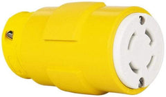 Value Collection - 250 VAC, 30 Amp, L15-30 NEMA, Straight, Ungrounded, Industrial Grade Connector - 3 Pole, 4 Wire, 1 Phase, Rubber, Yellow - Exact Industrial Supply