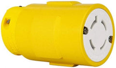 Value Collection - 600 VAC, 30 Amp, L17-30 NEMA, Straight, Ungrounded, Industrial Grade Connector - 3 Pole, 4 Wire, Rubber, Yellow - Exact Industrial Supply