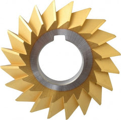 Made in USA - 2-3/4° 2-3/4" Cut Diam, 1/2" Cut Width, 1" Arbor, High Speed Steel Double-Angle Cutter - Exact Industrial Supply