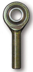 Alinabal - 7/16" ID, 1-1/8" Max OD, 3,800 Lb Max Static Cap, Spherical Rod End - 7/16-20 LH, 5/8" Shank Diam, 1-3/8" Shank Length, Steel with Molded Nyloy Raceway - Exact Industrial Supply