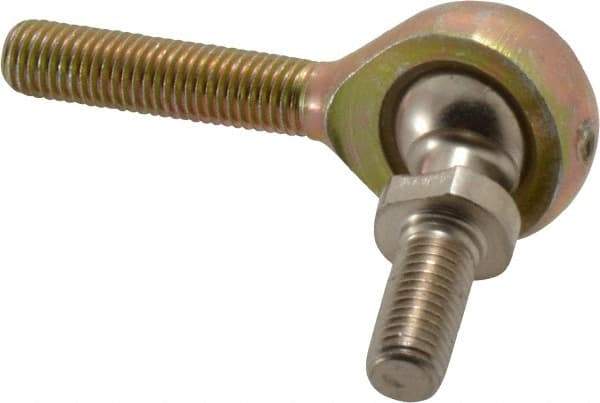 Alinabal - 1/4" ID, 3/4" Max OD, 1,650 Lb Max Static Cap, Spherical Rod End - 1/4-28 LH, 1" Shank Diam, 1" Shank Length, Steel with Molded Nyloy Raceway - Exact Industrial Supply