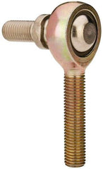 Alinabal - 5/16" ID, 7/8" Max OD, 2,800 Lb Max Static Cap, Spherical Rod End - 5/16-24 LH, 0.437" Shank Diam, 1-1/4" Shank Length, Steel with Molded Nyloy Raceway - Exact Industrial Supply