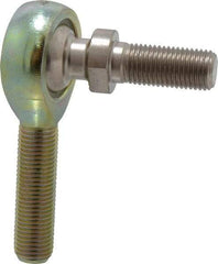 Alinabal - 3/8" ID, 1" Max OD, 3,250 Lb Max Static Cap, Spherical Rod End - 3/8-24 RH, 0.562" Shank Diam, 1-1/4" Shank Length, Steel with Molded Nyloy Raceway - Exact Industrial Supply