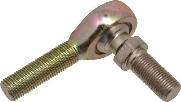 Alinabal - 1/2" ID, 1-5/16" Max OD, 6,400 Lb Max Static Cap, Spherical Rod End - 1/2-20 RH, 3/4" Shank Diam, 1-1/2" Shank Length, Steel with Molded Nyloy Raceway - Exact Industrial Supply