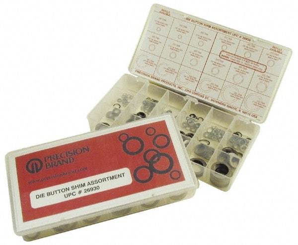 Precision Brand - 450 Piece, Steel Die Button Shim - Exact Industrial Supply