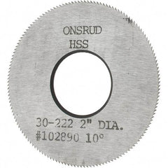 Onsrud - 2" Diam x 0.032" Blade Thickness x 3/4" Arbor Hole Diam, 150 Tooth Slitting and Slotting Saw - Arbor Connection, High Speed Steel - Exact Industrial Supply