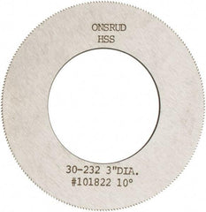 Onsrud - 3" Diam x 0.032" Blade Thickness x 1-5/8" Arbor Hole Diam, 224 Tooth Slitting and Slotting Saw - Arbor Connection, High Speed Steel - Exact Industrial Supply