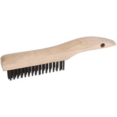 Hand Wire Scratch Brush, .012 Steel Wire Fill, 4 × 16 Rows, Plastic Handle - Exact Industrial Supply