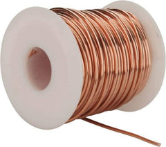Made in USA - 14 Gage, 0.0641" Diameter x 80' Long, Bare, Copper Bus Bar Wire - Pure Copper (ASTM B3) - Exact Industrial Supply