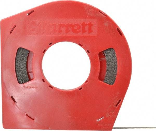 Starrett - 3/8" x 100' x 0.025" Carbon Steel Band Saw Blade Coil Stock - 18 TPI, Toothed Edge, Straight Form, Wavy Set, Flexible Back, No Rake Angle, Constant Pitch, Contour Cutting - Exact Industrial Supply