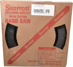 Starrett - 3/4" x 100' x 0.032" Carbon Steel Band Saw Blade Coil Stock - 6 TPI, Toothed Edge, Straight Form, Raker Set, Flexible Back, No Rake Angle, Constant Pitch, Contour Cutting - Exact Industrial Supply