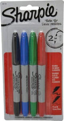 Sharpie - Black, Red, Blue, Green Wet Surface Pen - Twin Tip, AP Nontoxic Ink Fine/Ultra Fine Tip, AP Nontoxic Ink - Exact Industrial Supply