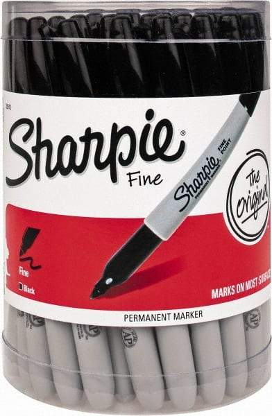 Sharpie - Black Dye & Pigment-Based Ink Wet Surface Pen - Fine Tip, AP Nontoxic Ink - Exact Industrial Supply