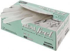 Disposable Gloves: Size Large, 3 mil, Vinyl-Coated, Vinyl Clear, 9-1/2″ Length, Smooth, FDA Approved