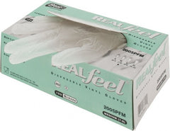 Disposable Gloves: Size Medium, 3 mil, Vinyl-Coated, Vinyl Clear, 9-1/2″ Length, Smooth, FDA Approved