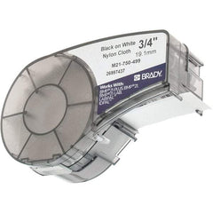 Brady - 3/4" Wide x 192" Long, White Flexible Nylon Label Tape - For BMP21 Plus Portable Label Printer, IDPAL Handheld Label Maker - Exact Industrial Supply
