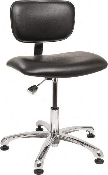 Bevco - Clean Room Swivel Chair - 20" Wide x 17" Deep, Vinyl Seat, Black - Exact Industrial Supply