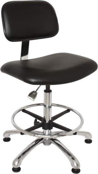 Bevco - Clean Room Swivel Chair - 20" Wide x 17-1/4" Deep, Vinyl Seat, Black - Exact Industrial Supply