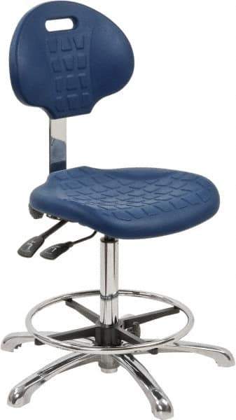 Bevco - Adjustable Chair - 18" Wide x 17-1/4" Deep, Polyurethane Seat, Blue - Exact Industrial Supply