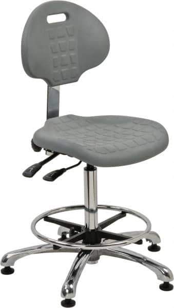 Bevco - Adjustable Chair - 18" Wide x 17-1/4" Deep, Polyurethane Seat, Gray - Exact Industrial Supply