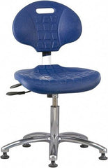 Bevco - Adjustable Chair - 18" Wide x 17-1/4" Deep, Polyurethane Seat, Blue - Exact Industrial Supply