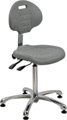 Bevco - Adjustable Chair - 18" Wide x 17-1/4" Deep, Polyurethane Seat, Gray - Exact Industrial Supply