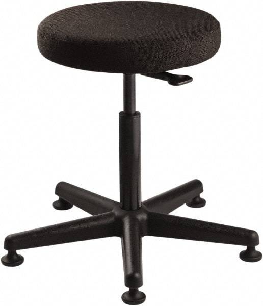 Bevco - 15" Wide x 15" Deep x 24 to 34" High, Reinforced Plastic Base, Adjustable Seat Stool - Fabric Seat, Black - Exact Industrial Supply