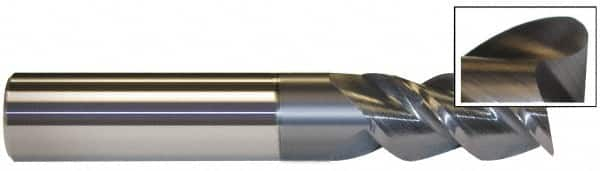 Accupro - 1" Diam 3 Flute Solid Carbide 0.03" Corner Radius End Mill - Exact Industrial Supply