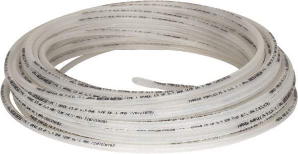 Parker - 8mm OD, 100' Long, Polyethylene Tube - Natural, -80 to 150°F - Exact Industrial Supply