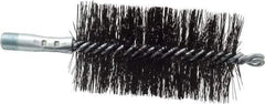 Schaefer Brush - 4-1/2" Brush Length, 2-1/2" Diam, Double Stem, Double Spiral Tube Brush - 7-1/2" Long, Tempered Steel Wire, 1/4" NPT Male Connection - Exact Industrial Supply