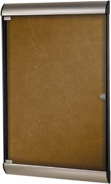 Ghent - 70-1/4" Wide x 36" High Enclosed Cork Bulletin Board - Natural Cork, Aluminum Frame - Exact Industrial Supply