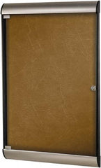 Ghent - 70-1/4" Wide x 36" High Enclosed Cork Bulletin Board - Natural Cork, Aluminum Frame - Exact Industrial Supply