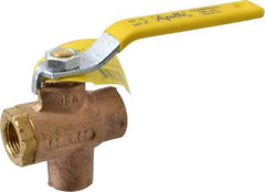 Apollo - 3/8" Pipe, Full Port, Bronze Standard Ball Valve - 2 Piece, Inline - One Way Flow, FNPT x FNPT Ends, Lever Handle, 125 WOG - Exact Industrial Supply